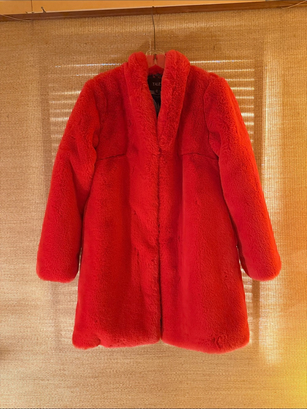 Red/Orange Faux Fur Coat - Women’s Plush Jacket